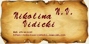 Nikolina Vidicki vizit kartica